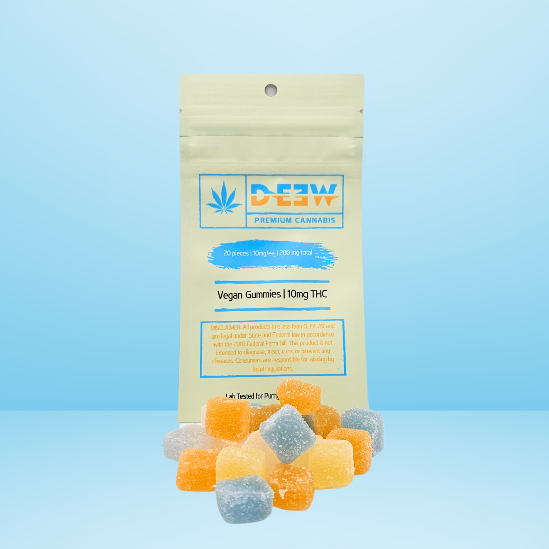 10mg DEƎW Drops Vegan THC Gummies DEƎW Premium Cannabis